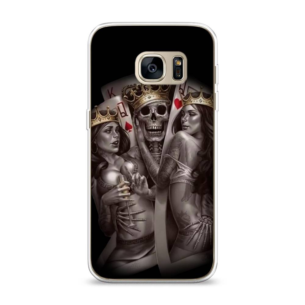 

Чехол на Samsung Galaxy S7 "Карты король и королевы", Серый;желтый, 24550-6