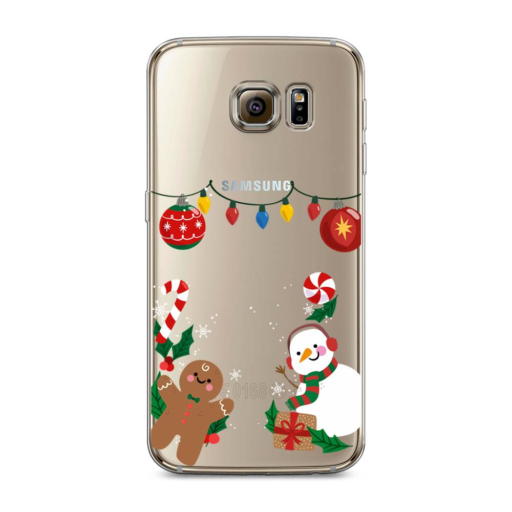 

Чехол на Samsung Galaxy S6 edge "Новогоднее настроение", Коричневый;красный;зеленый, 24450-5