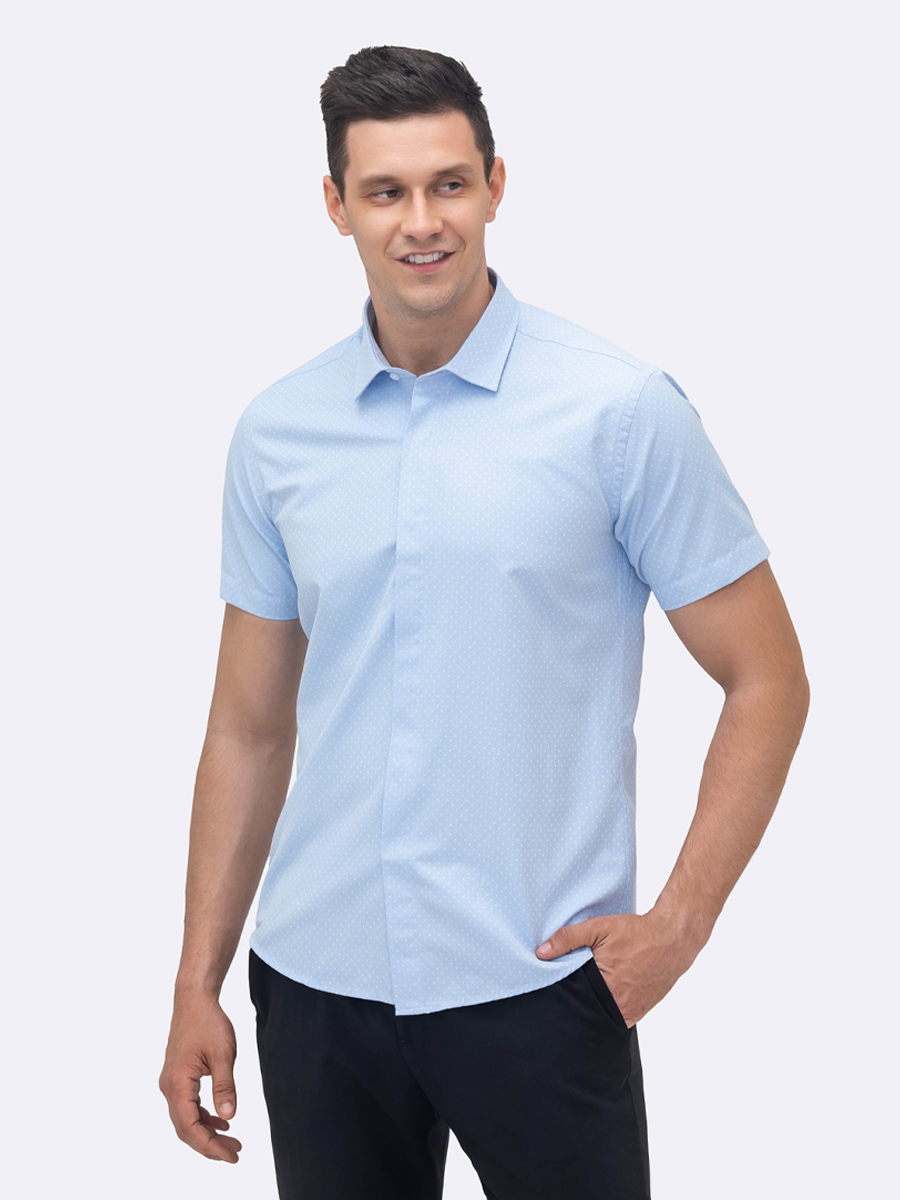 

Рубашка мужская Simple RH голубая 46 RU, Голубой, RH