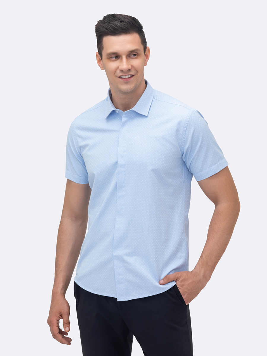 Рубашка мужская Simple RH голубая 46 RU