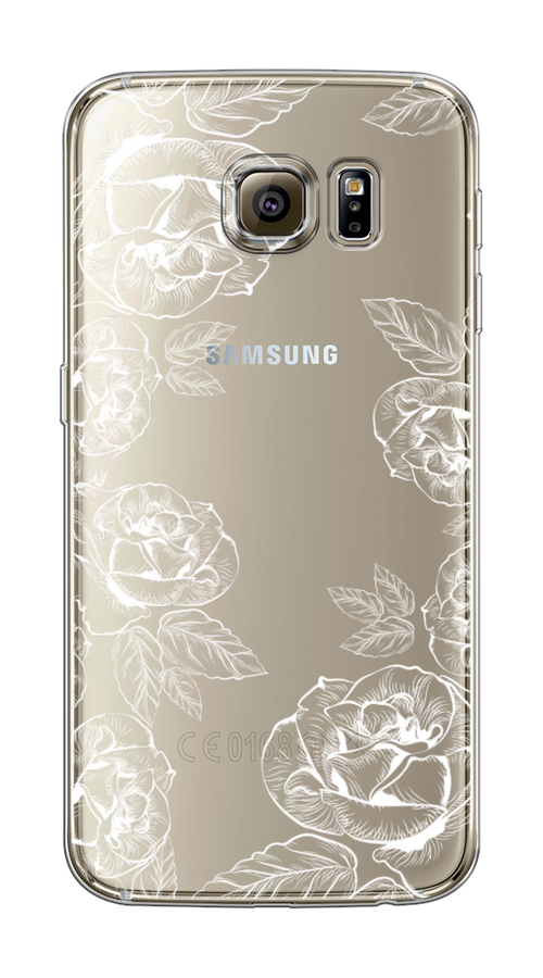 

Чехол на Samsung Galaxy S6 edge "Розы графика", Черный;серый, 24450-2