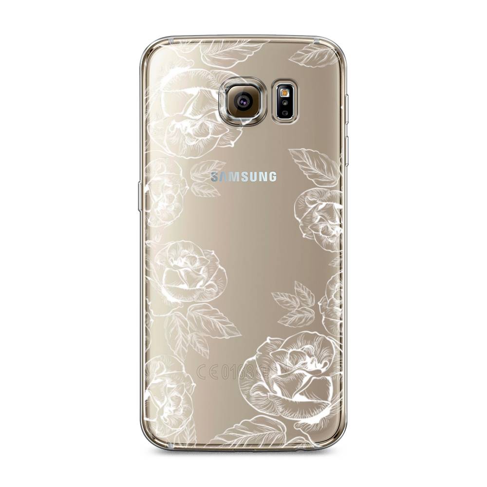 

Чехол на Samsung Galaxy S6 edge "Розы графика", Черный;серый, 24450-2