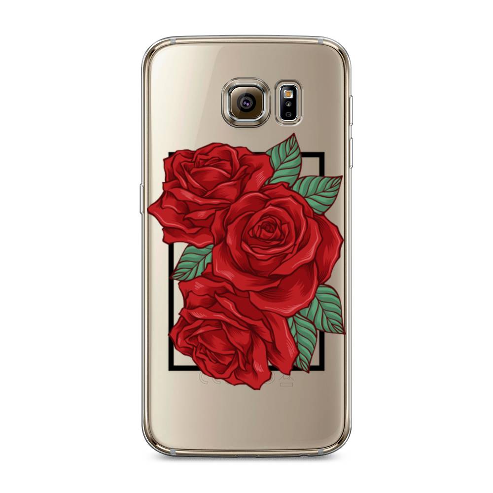 

Чехол на Samsung Galaxy S6 edge "Три алые розы", Красный, 24450-2