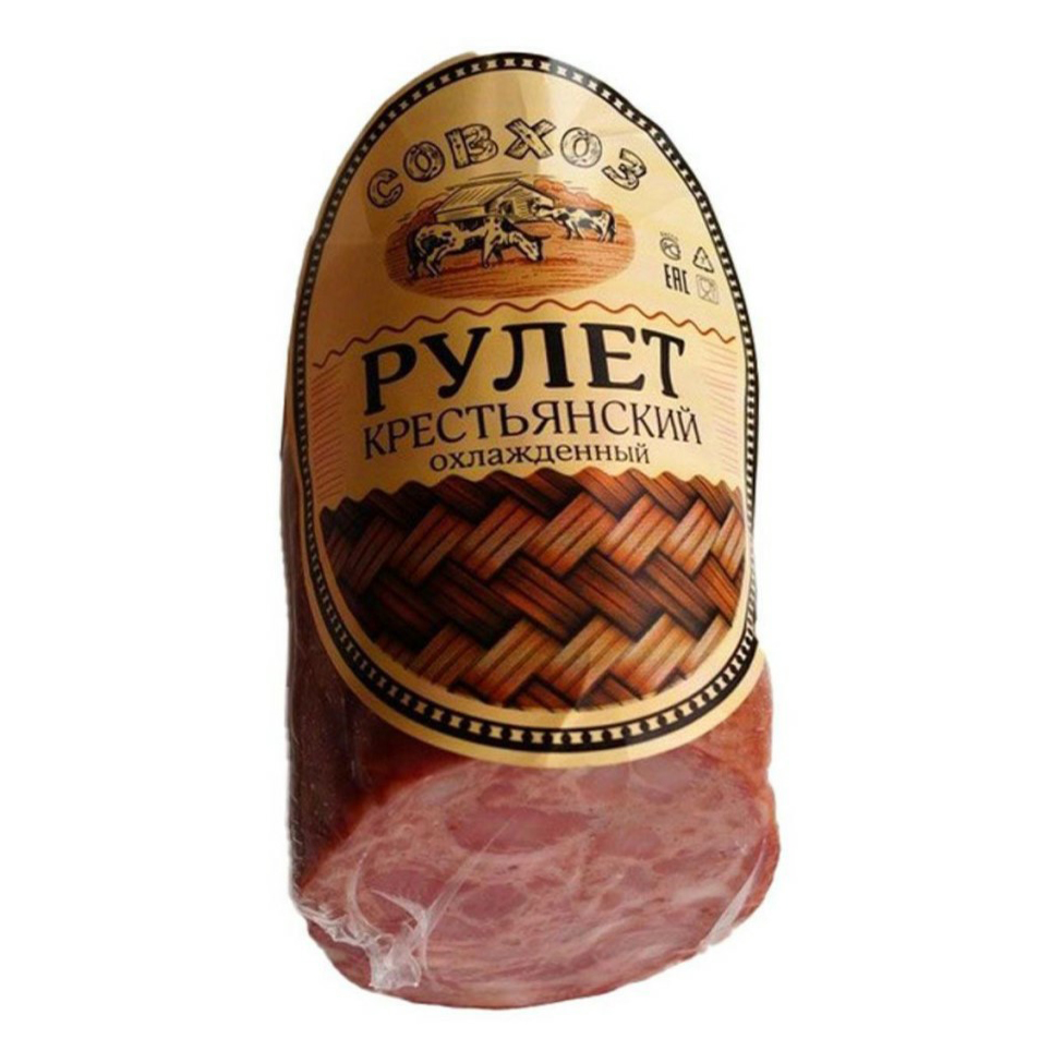 

Рулет полукопченый Совхоз Крестьянский +-500 г