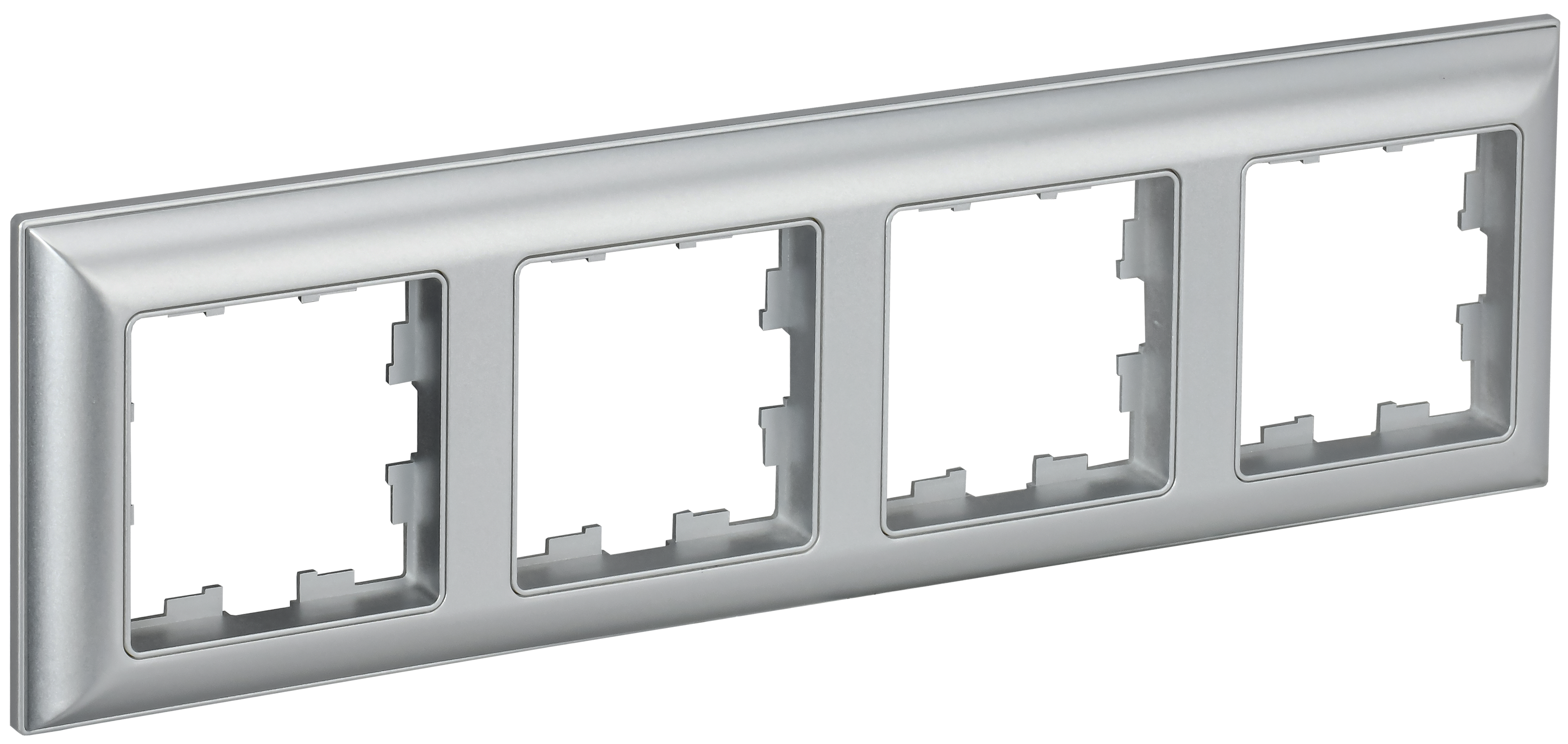 

BRITE Рамка 4-местная РУ-4-Бр алюминий/алюминий IEK, Серебристый