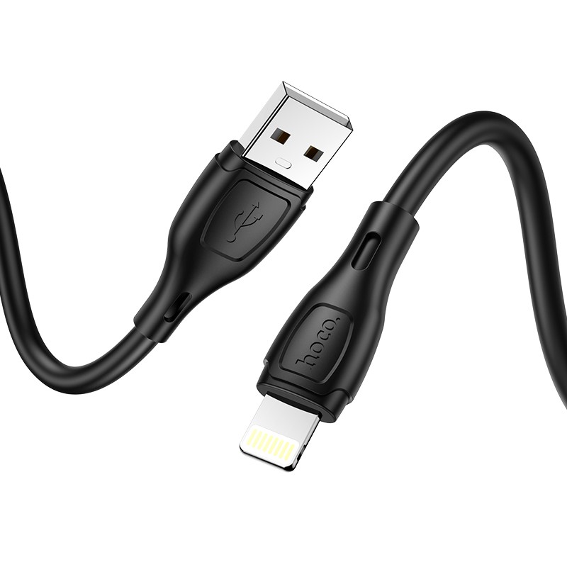 

USB дата кабель Lightning, HOCO, X61, силиконовый, черный