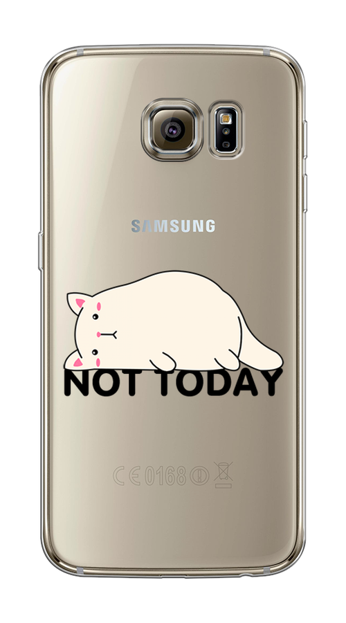 

Чехол на Samsung Galaxy S6 edge "Cat not today", Белый;розовый;черный, 24450-1