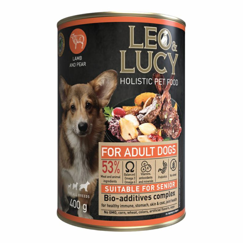 Сухой корм для собак Leo&Lucy с ягненком, травами и биодобавками, 4,5 кг