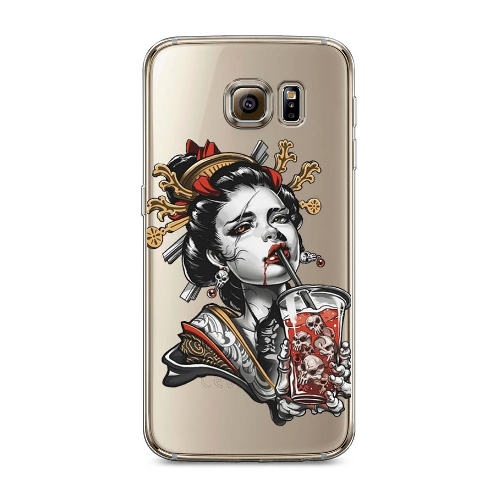 

Чехол на Samsung Galaxy S6 edge "Опасная гейша", Красный;черный;серый, 24450-4