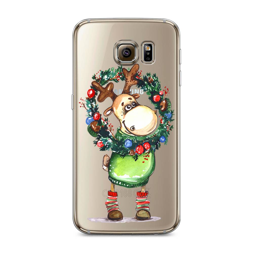 

Чехол на Samsung Galaxy S6 edge "Олень с новогодним венком", 24450-4