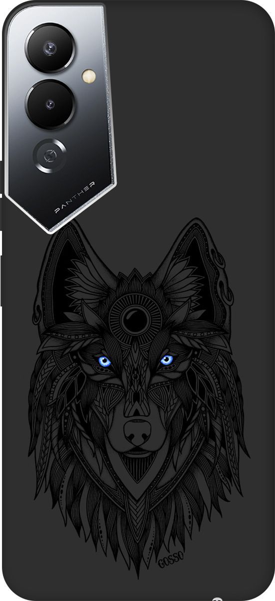 

Матовый Soft Touch Чехол на Tecno Pova 4 с 3D принтом "Grand Wolf" черный, Черный;голубой, 158054