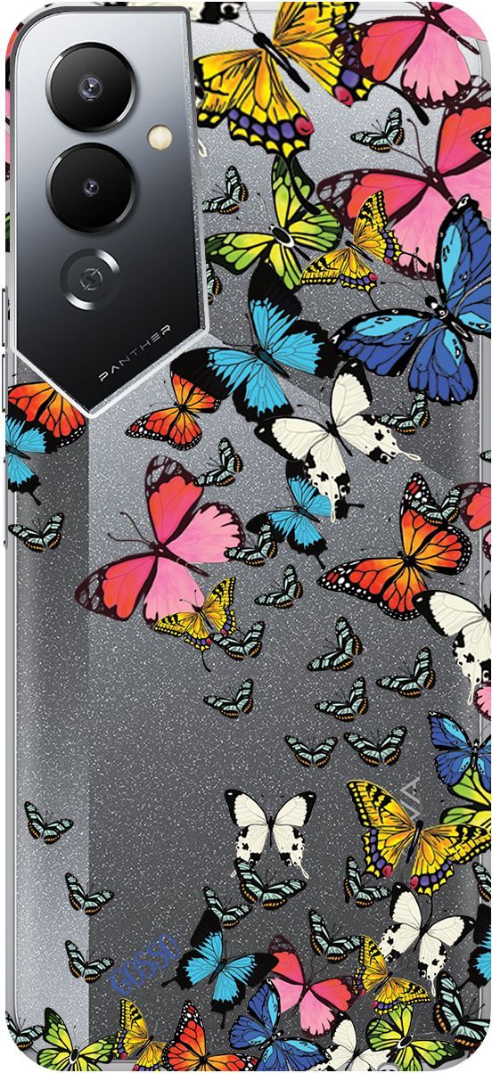 

Чехол на Tecno Pova 4 с 3D принтом "Magic Butterflies" прозрачный, Прозрачный;желтый, 158051