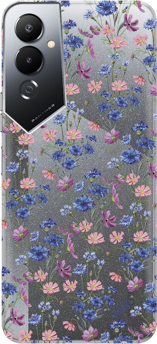 

Чехол на Tecno Pova 4 с 3D принтом "Lovely Cornflowers" прозрачный, Прозрачный;голубой, 158051