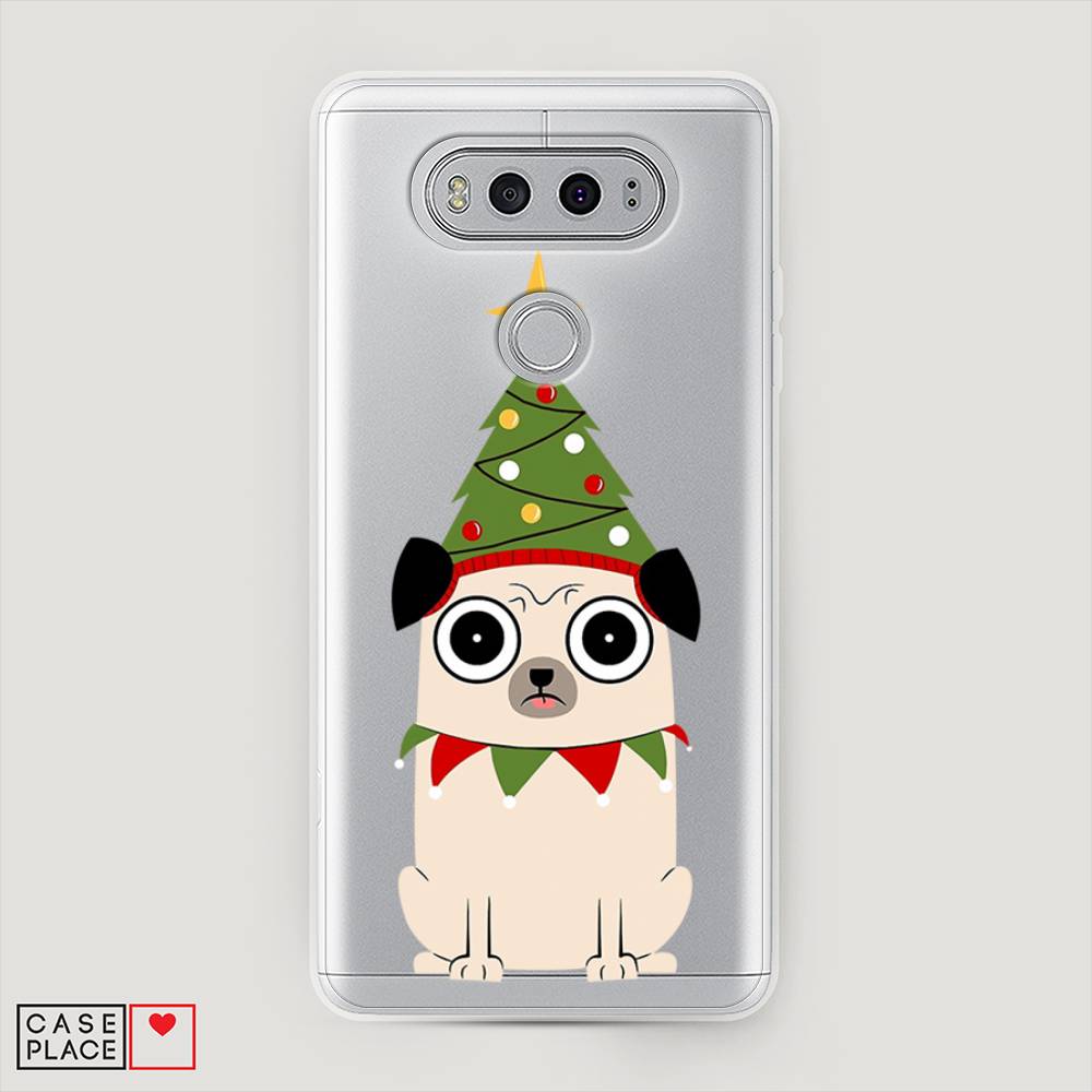 

Чехол на LG V20 "Собачка с ёлочкой", Бежевый;красный;зеленый, 83350-1