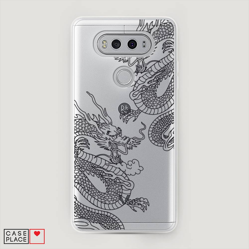 

Чехол на LG V20 "Два китайских дракона", Серый;черный, 83350-1