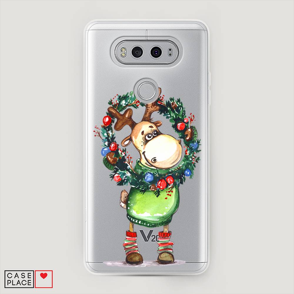 

Чехол на LG V20 "Олень с новогодним венком", 83350-4