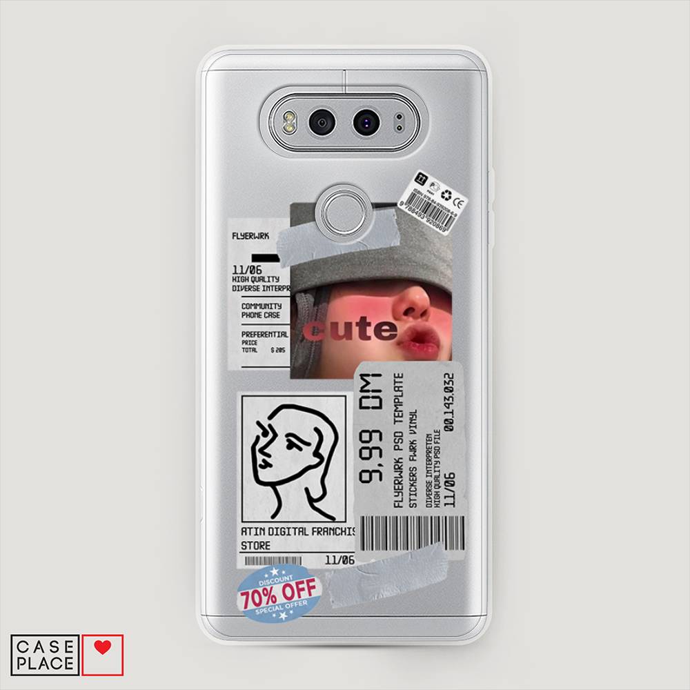 

Чехол на LG V20 "Cute girl collage", Розовый;серый;голубой, 83350-6