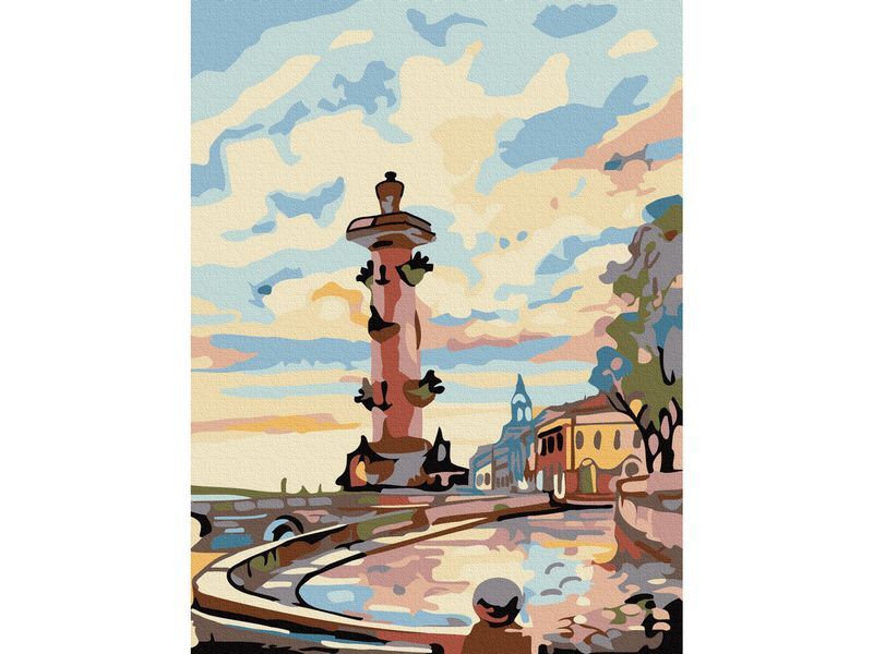 фото Картина по номерам 15х20 санкт-петербург. ростральная колонна (14 цветов) molly
