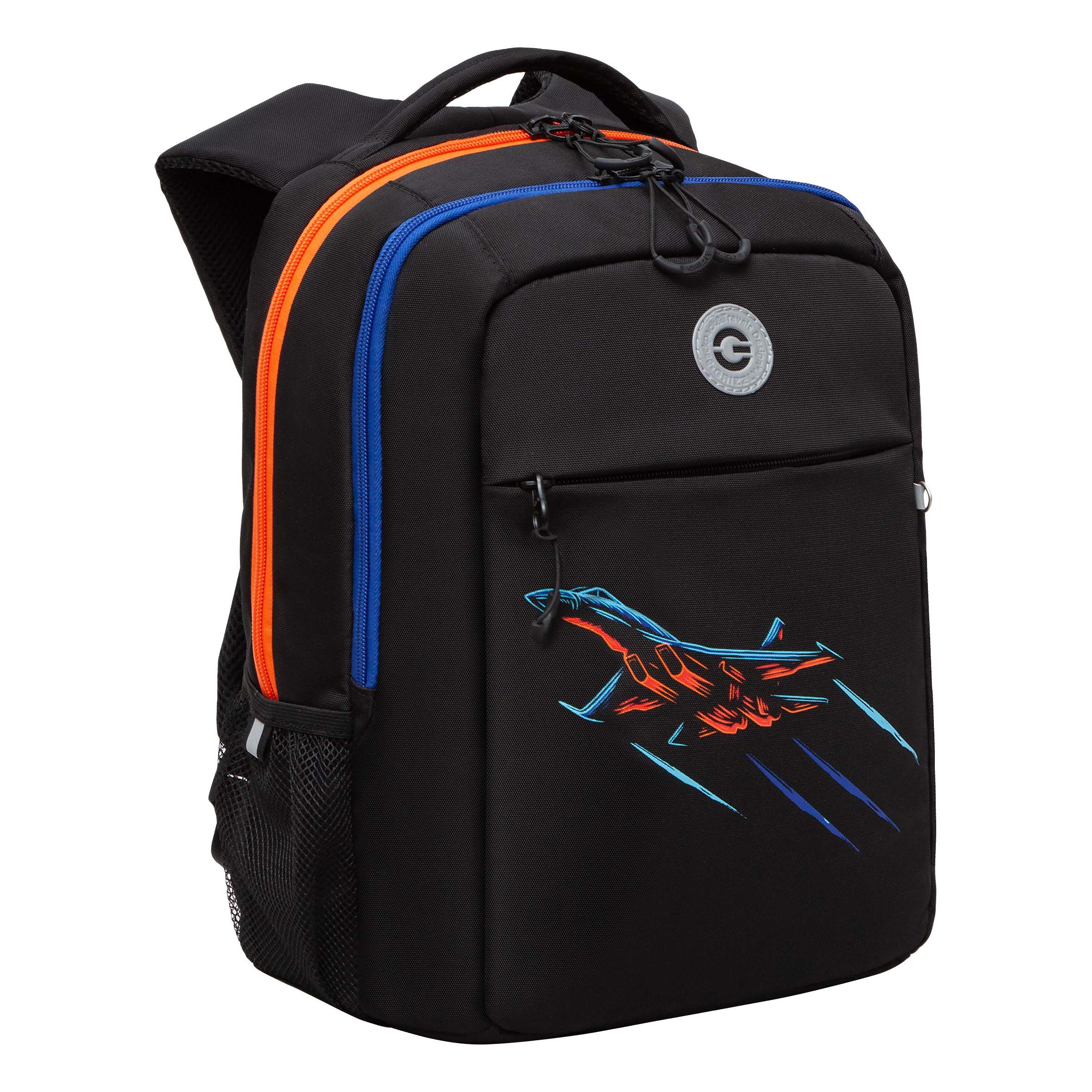 Рюкзак школьный GRIZZLY RB-456-4 с карманом для ноутбука 13 анатомический черный