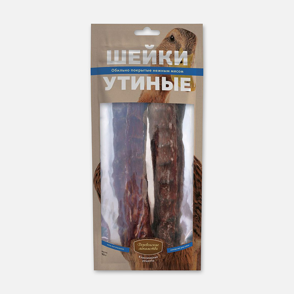 

Лакомство Деревенские лакомства для собак, шейки, утиные, 90 г