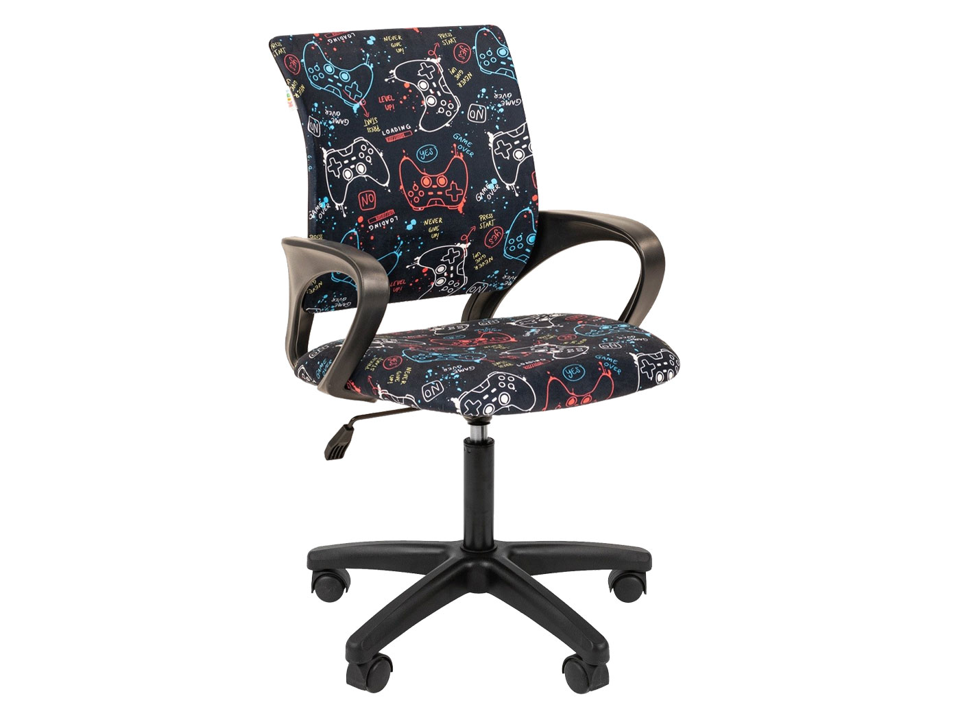 

Детское компьютерное кресло ТАЙПИТ-МК Chairman Kids 103 LT черный Game, велюр, Разноцветный