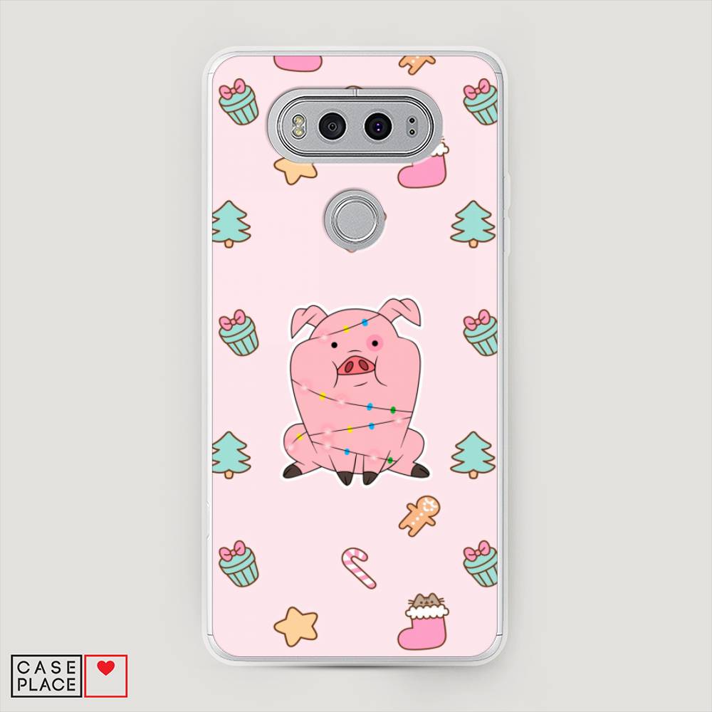 

Чехол на LG V20 "Розовая свинка", Розовый;зеленый, 83350-5