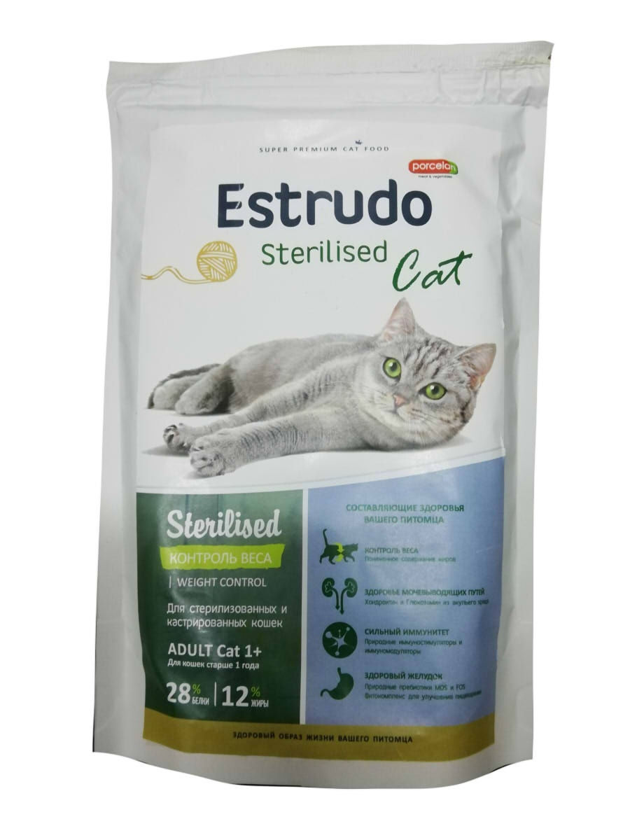 Сухой корм для кошек Estrudo Sterilised Cat креветка, 1,5 кг