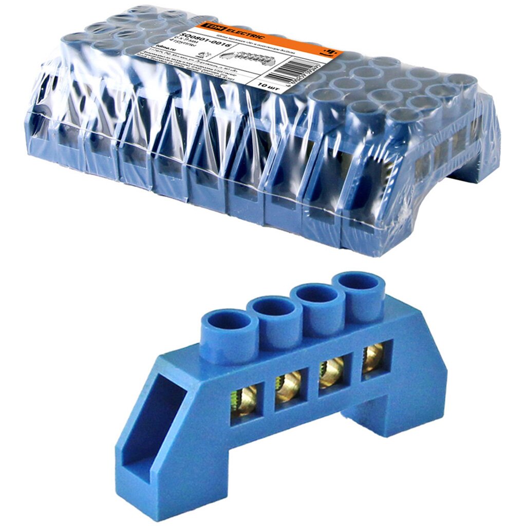 фото Шина нулевая n, в изоляции, 4 группы, 6х9 мм, tdm electric, sq0801-0016