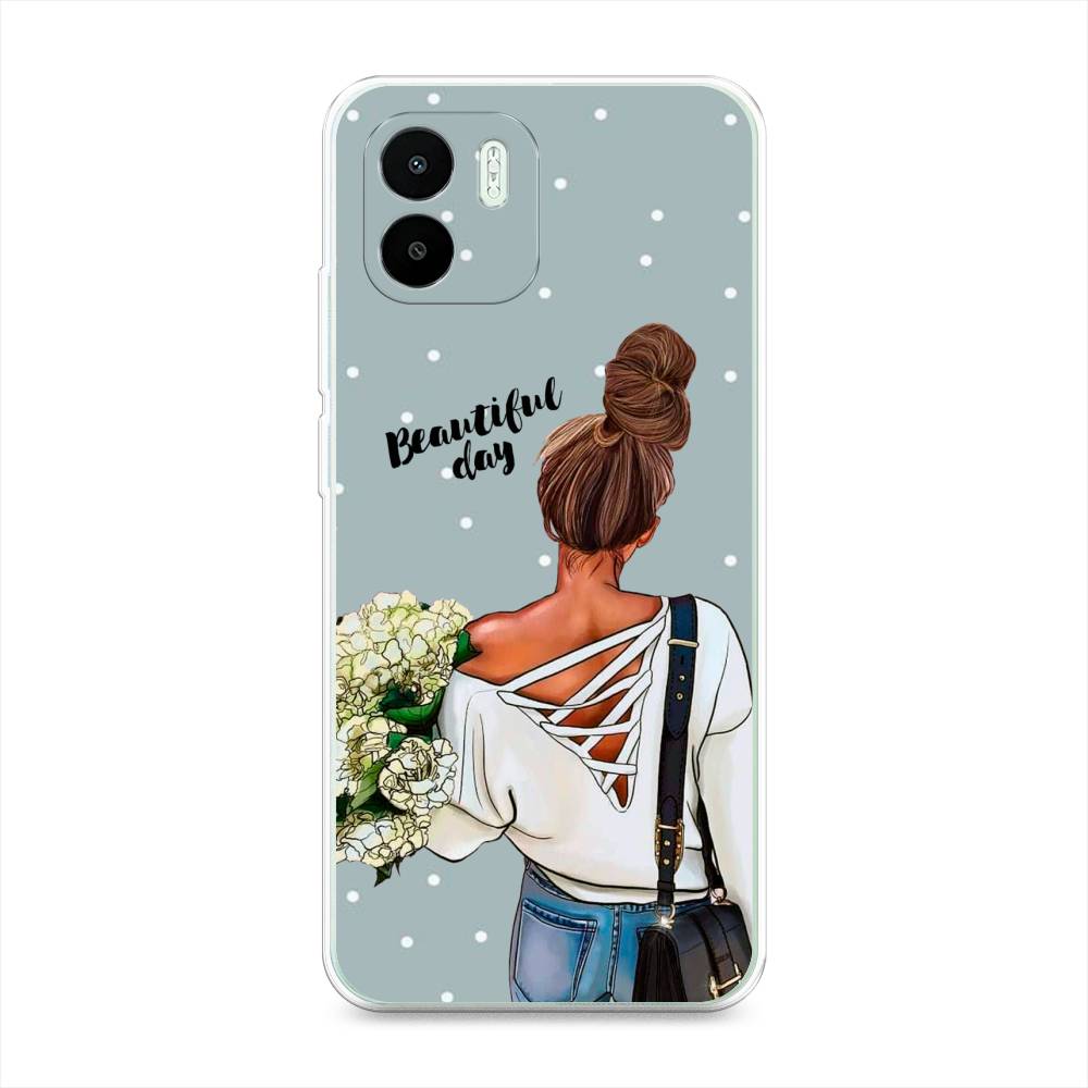 

Чехол Awog на Redmi A1 / Редми A1 "Beautiful day", Голубой;коричневый;бежевый