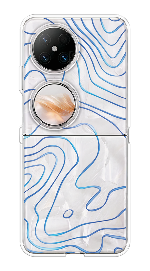 

Чехол на Huawei Pocket 2 "Blue lines", Прозрачный;синий, 6123850-1