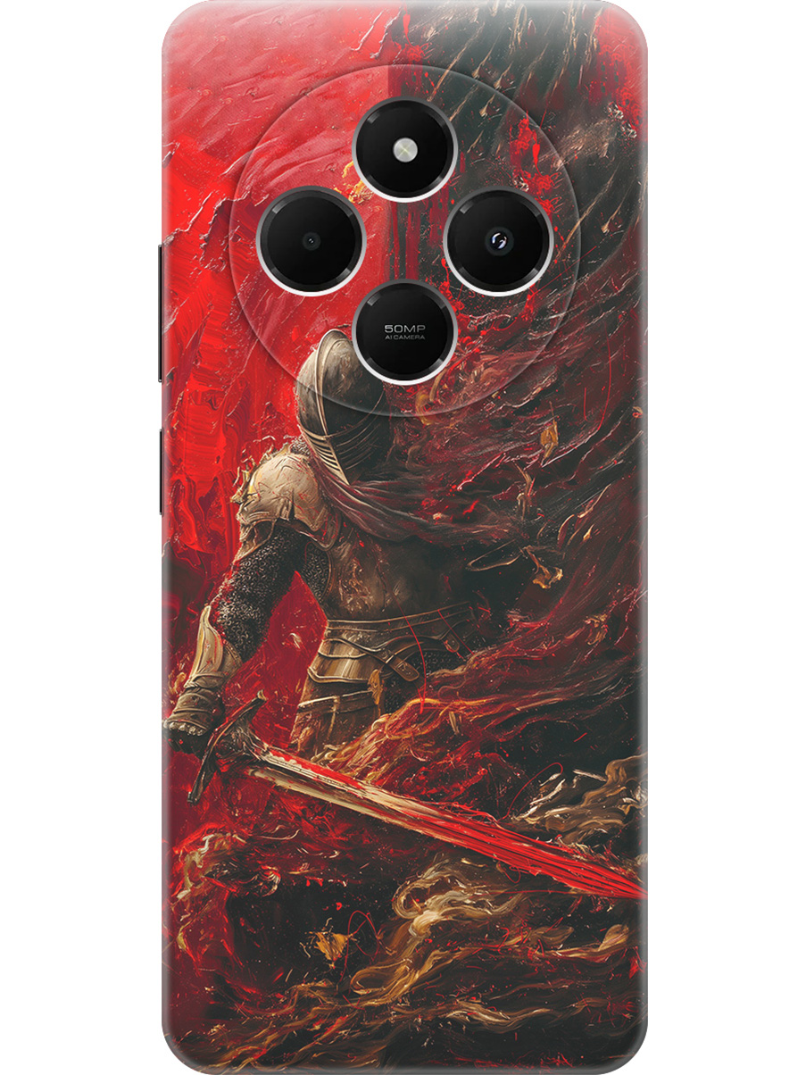 

Силиконовый чехол на Xiaomi Redmi 14C / Poco C75 с принтом "Алый рыцарь", Прозрачный;красный;черный, 786715785