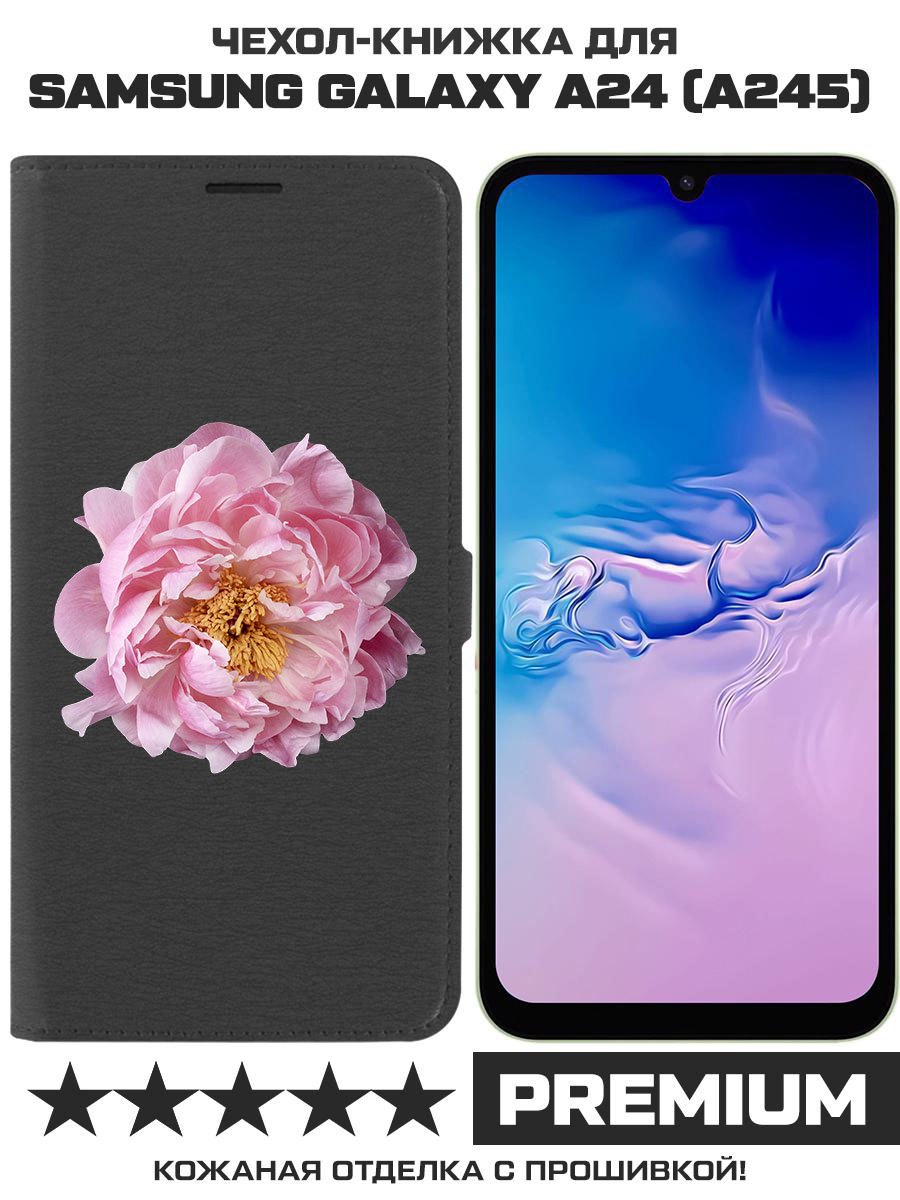 

Чехол-книжка Eco Book для Samsung Galaxy A24 (A245) Розовый пион, Черный