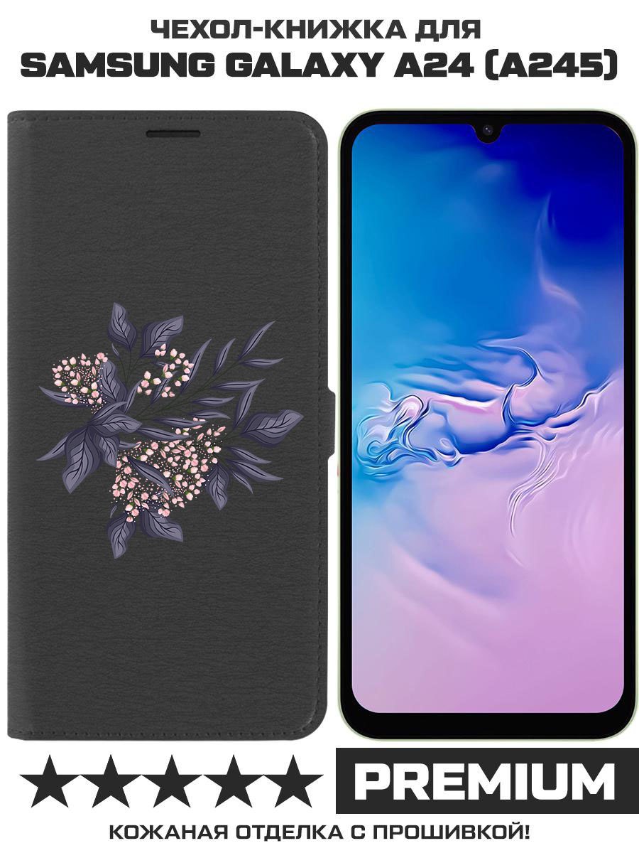 

Чехол-книжка Eco Book для Samsung Galaxy A24 (A245) Розовые бутоны, Черный