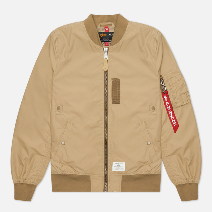 фото Бомбер мужской alpha industries mjl52000c1-253 бежевый 2xl