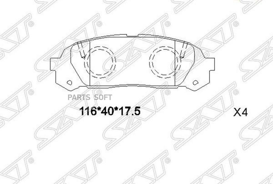 

Колодки тормозные зад toyota mark2 98- SAT ST0446622170