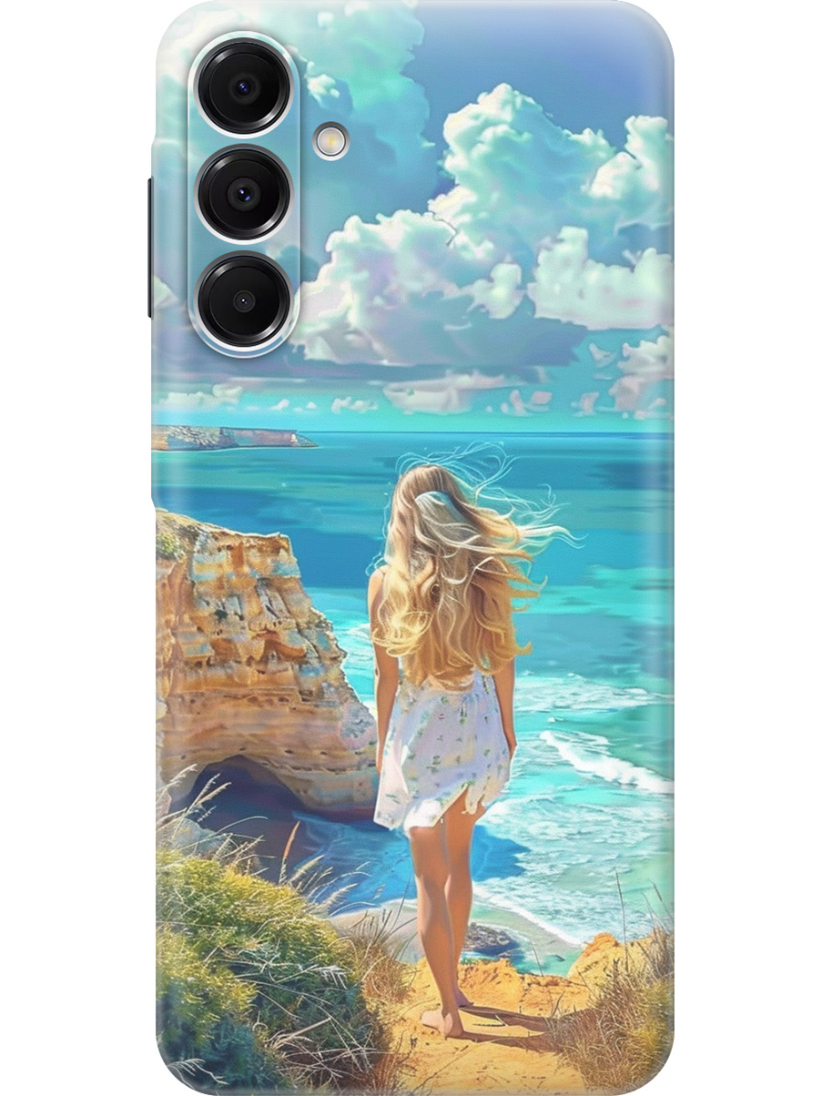 

Силиконовый чехол на Samsung Galaxy A16 с принтом "Безкрайнее море", Прозрачный;белый;голубой;желтый, 786721741