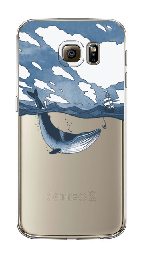 

Чехол на Samsung Galaxy S6 edge "Большой кит", Синий, 24450-1