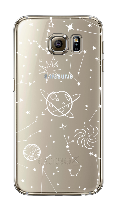 

Чехол на Samsung Galaxy S6 edge "Планеты в космосе", Белый, 24450-2