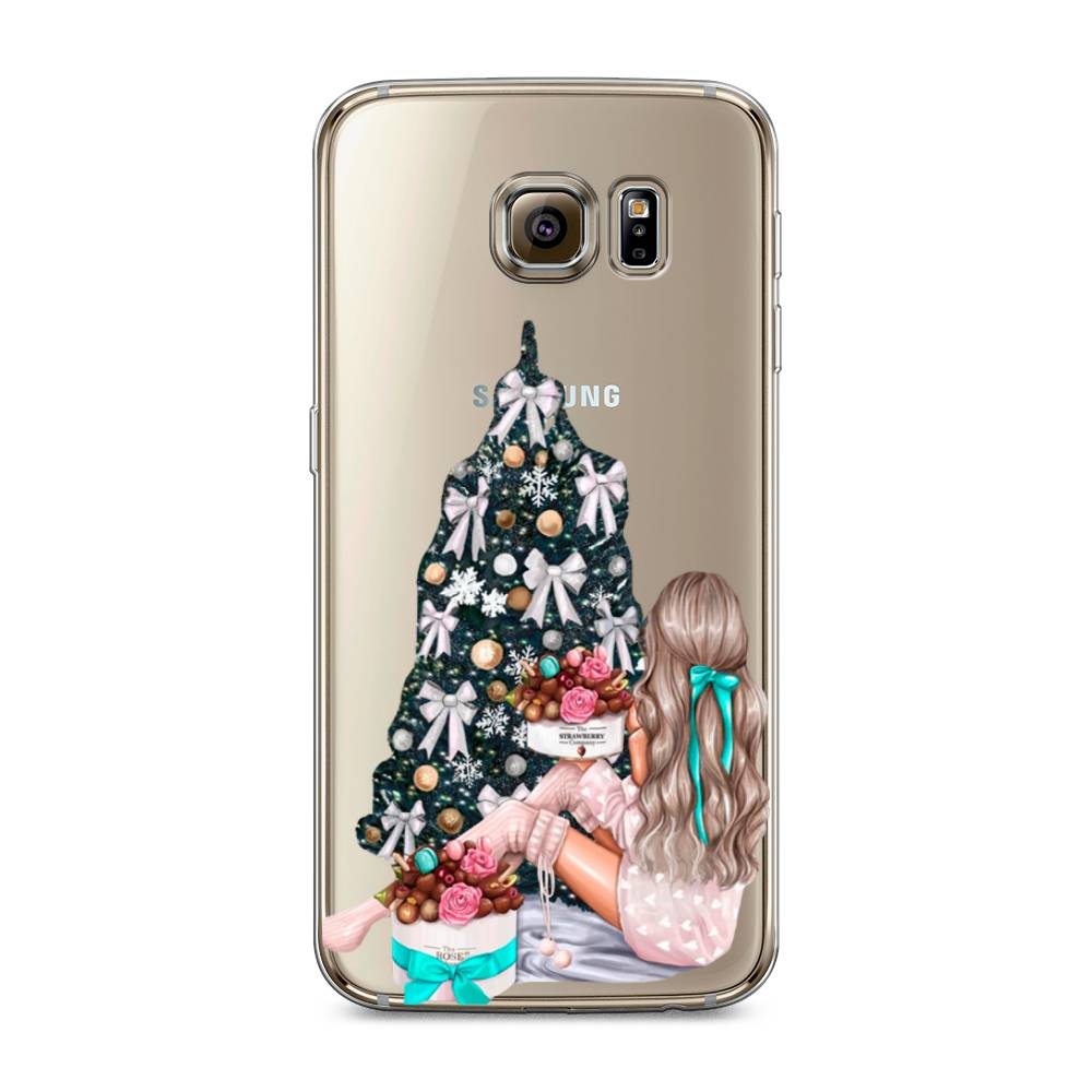 

Чехол на Samsung Galaxy S6 edge "New Year", Зеленый;бежевый;голубой, 24450-5