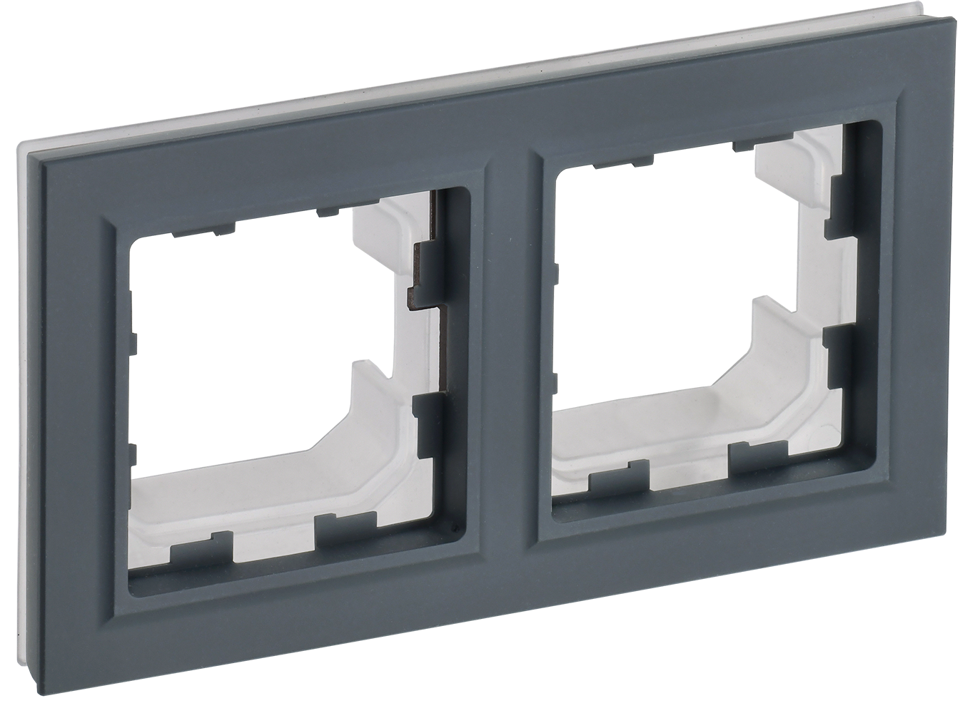 

BRITE Рамка 2-местная IP44 РУ-2-БрГ-44 графит IEK, Серый