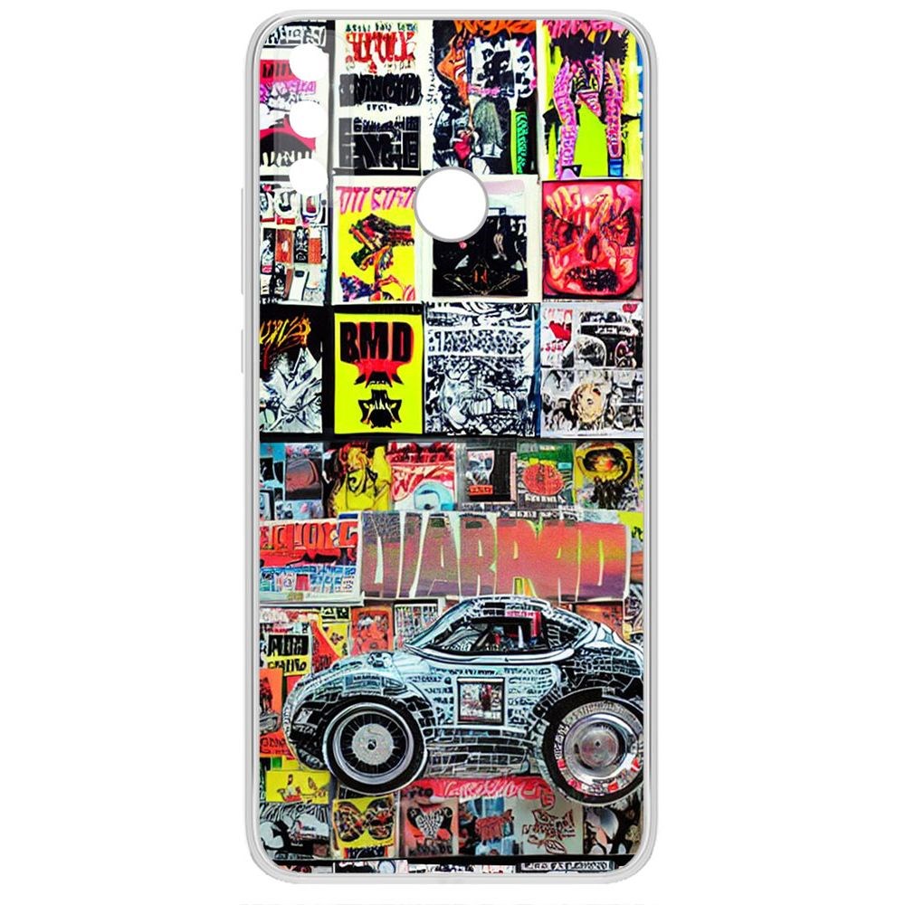 

Чехол-накладка Krutoff Clear Case Автопамфлет для Huawei Y8S, Прозрачный