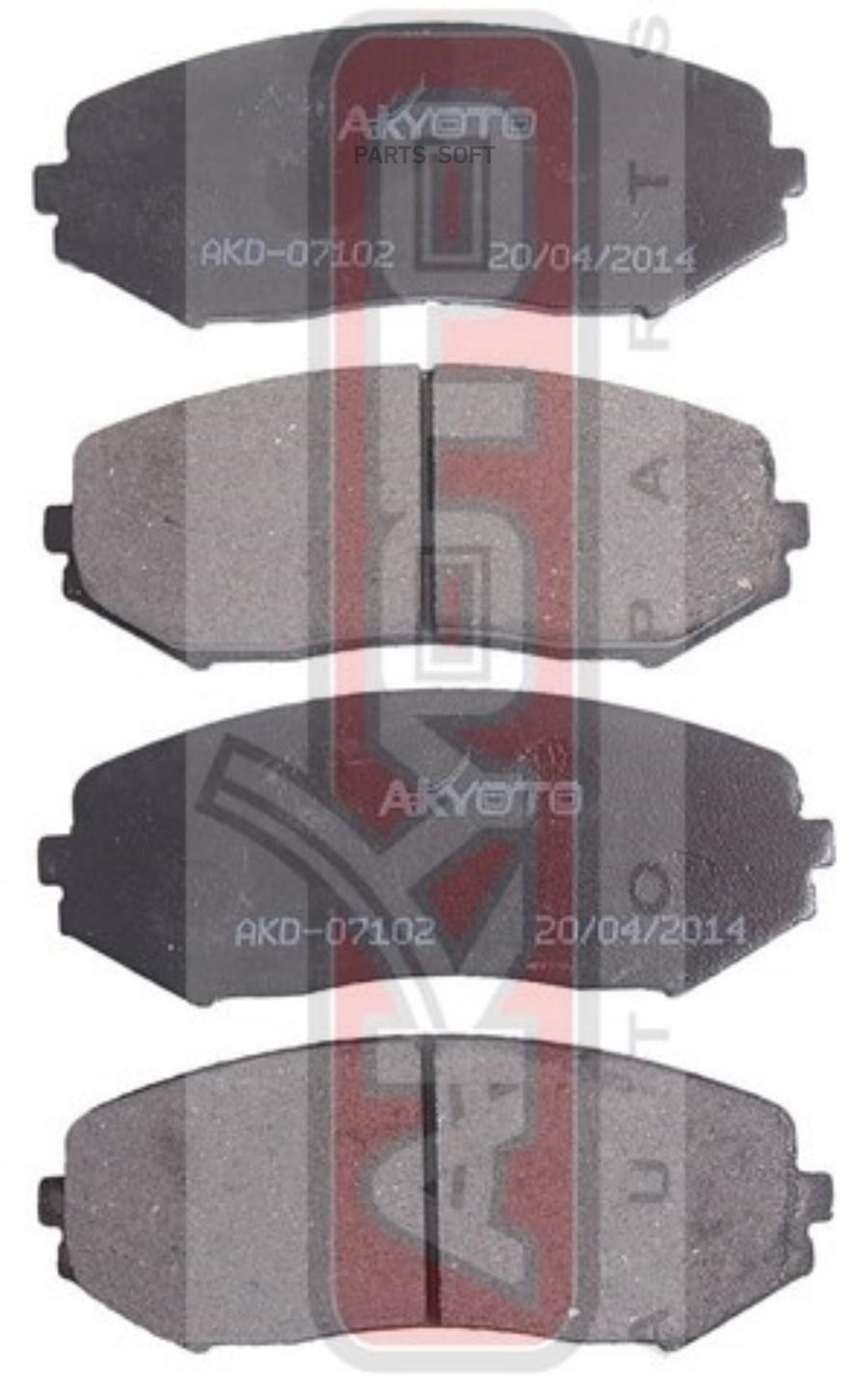 Тормозные колодки Akyoto передние дисковые akd07102