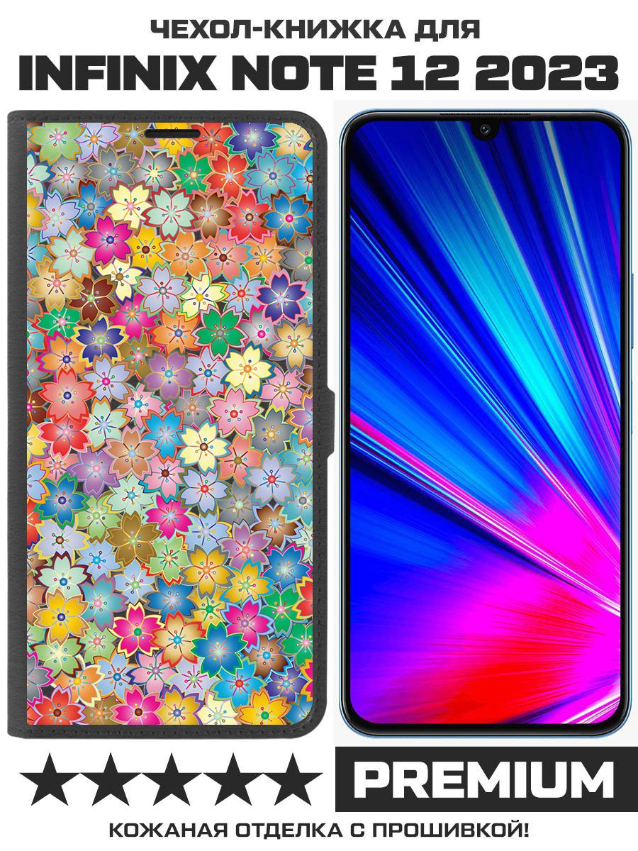

Чехол-книжка Eco Book для INFINIX Note 12 2023 (G99) Цветочный паттерн 4, Черный