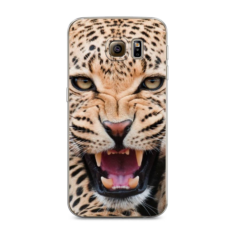 

Чехол на Samsung Galaxy S6 edge "Леопард 3d", Бежевый;черный, 24450-6