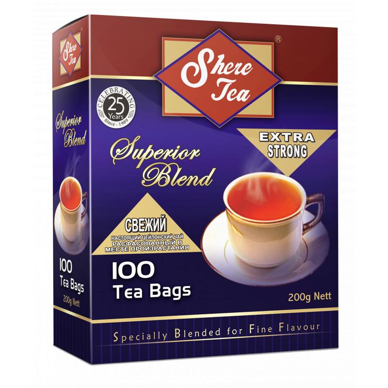 

Чай черный Shere Tea Superior Blend синяя пачка в пакетиках 100 х 2 г