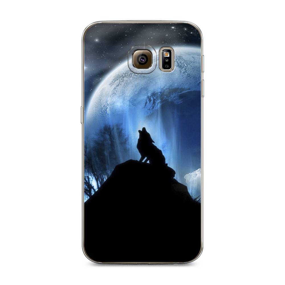 

Чехол на Samsung Galaxy S6 edge "Волк 2", Синий;черный;белый, 24450-1
