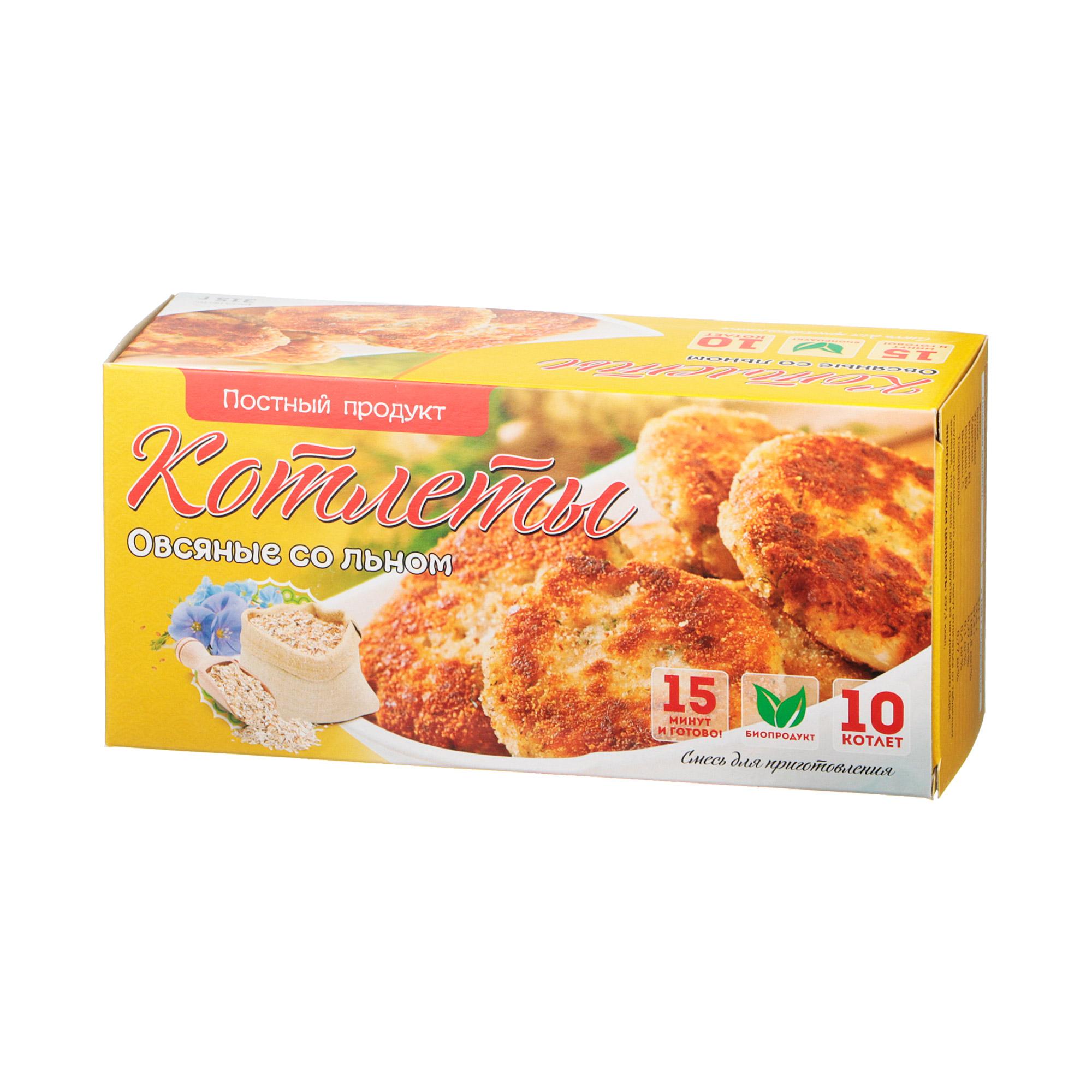 

Котлеты Постный продукт Овсяные со льном 315 г