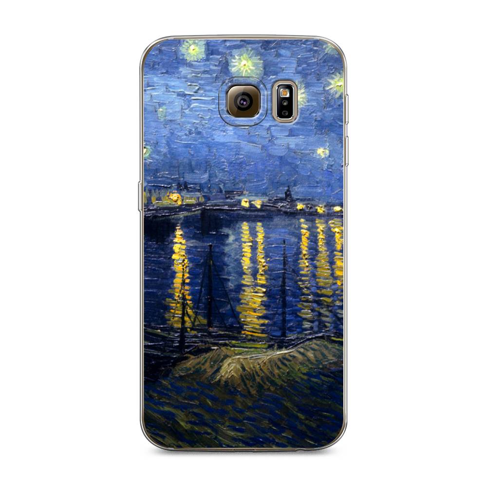 

Чехол на Samsung Galaxy S6 edge "Звездная ночь над Роной", Синий;желтый, 24450-4