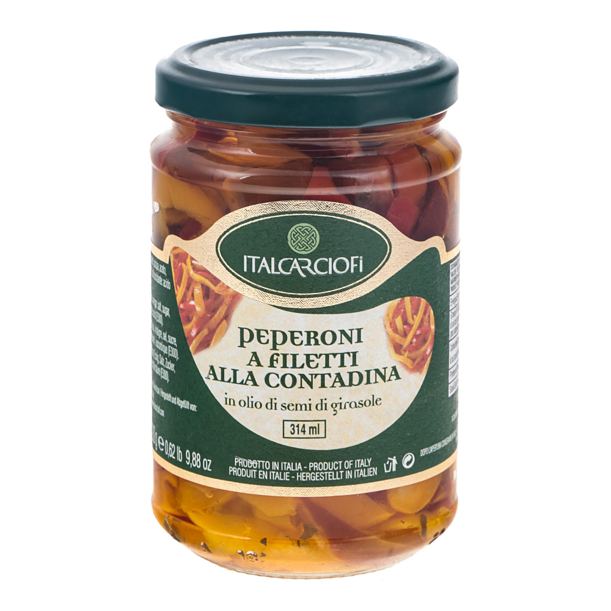 

Перец резанный Italcarciofi По-домашнему в масле 314 г