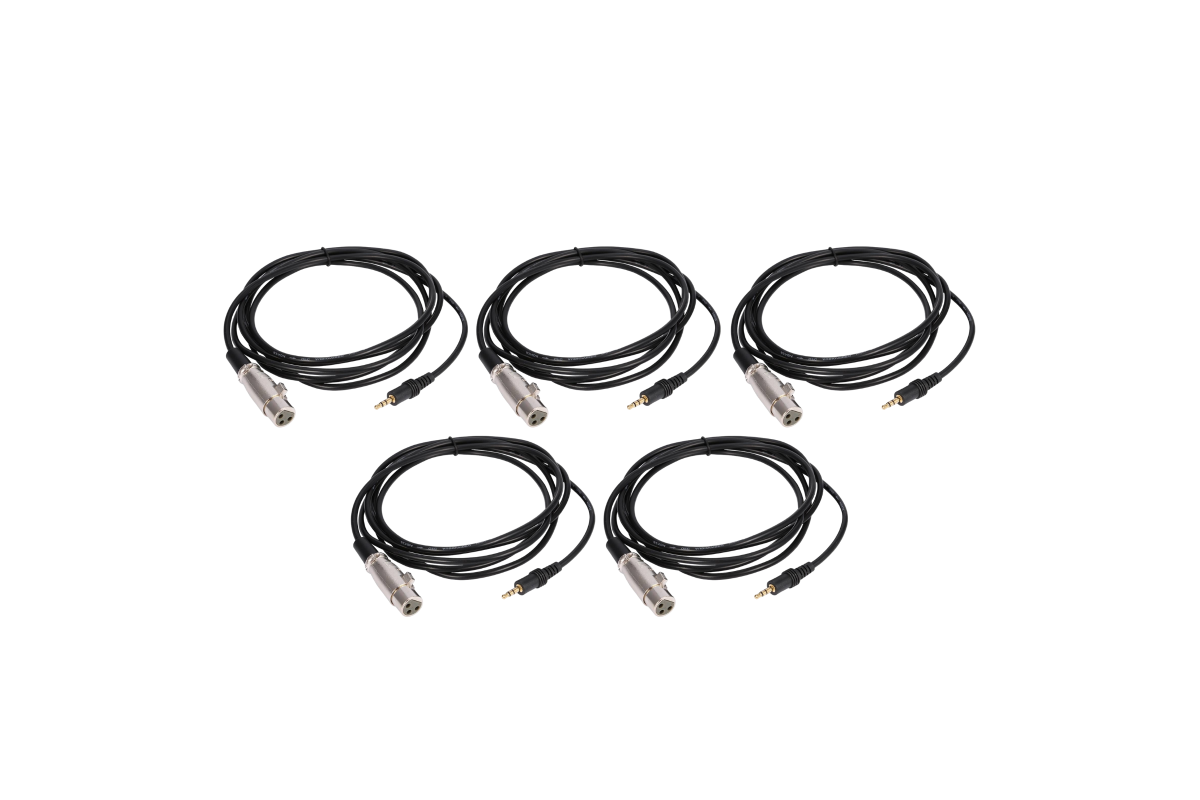 

Кабель Mobicent XLR-Jack 3.5 для микрофона, 2м, 5 шт, Черный, XLR-Jack 3.5